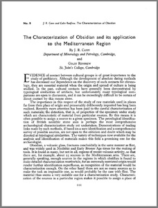 The characterization of obsidian and its application to the Mediterranean region